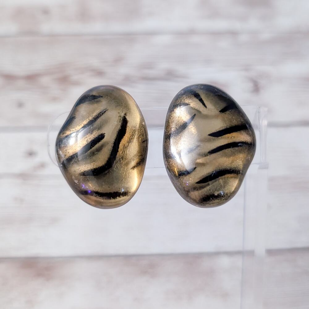 Vintage Clip On Earrings Large Statement Very Unusual